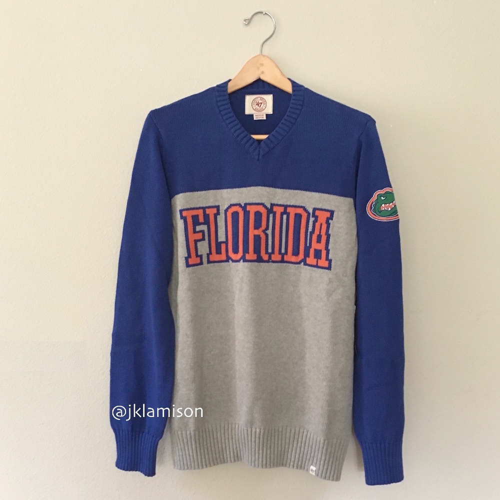 Florida Gators Men's Drop Back Sweater Gray Royal